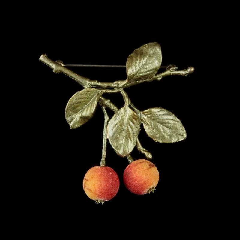 Smooth stone brooch-Crab Apple Brooch