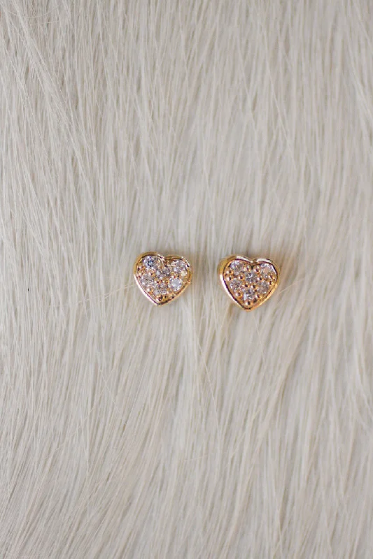 Vintage clip earrings-Matched Petite Heart Critter Studs