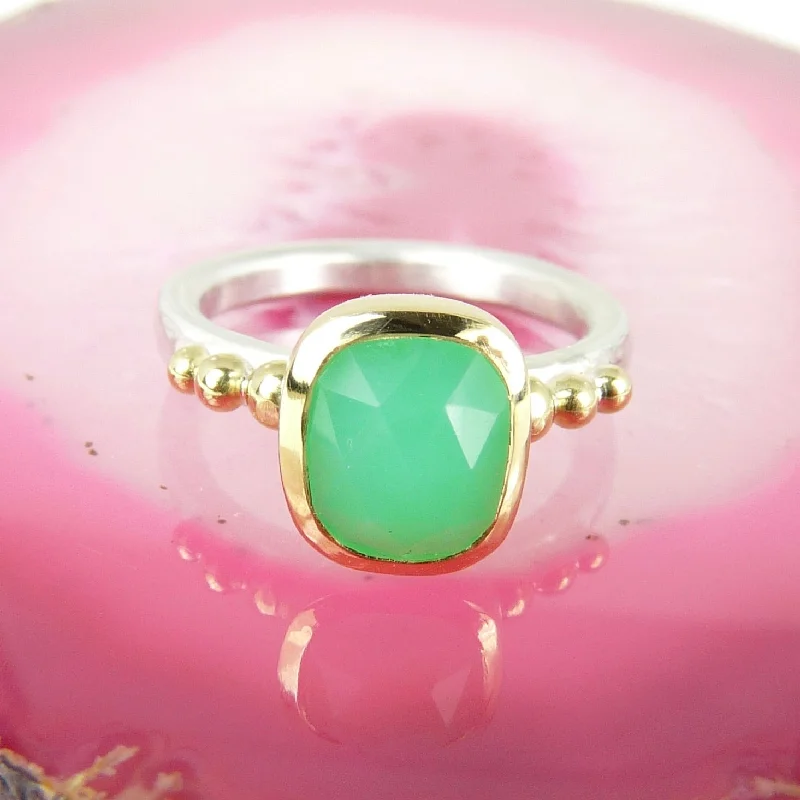 Birch grain rings-Chrysoprase Granulation Ring