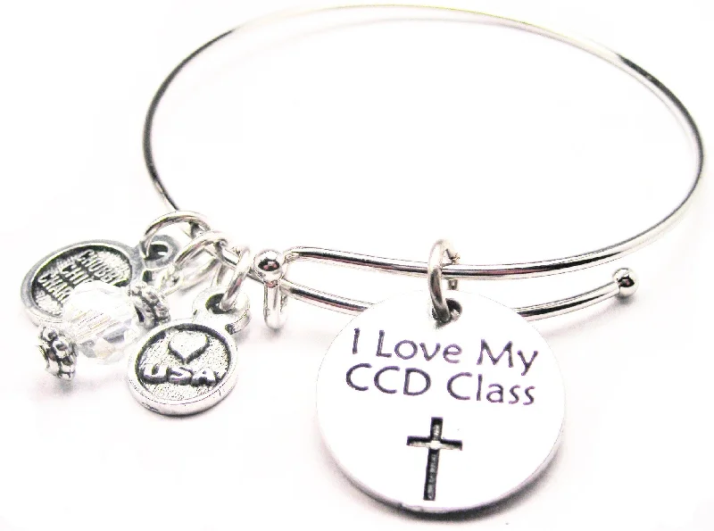 Sleek modern bangles-I Love My CCD Class Expandable Bangle Bracelet