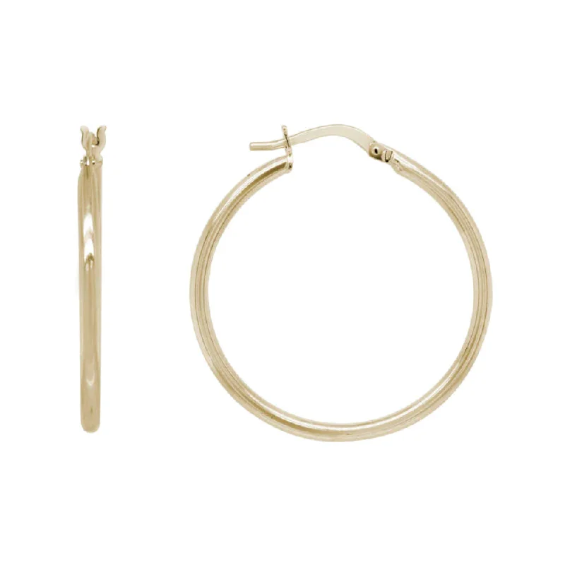 Cool wood earrings-14kt Gold Hoop Earrings