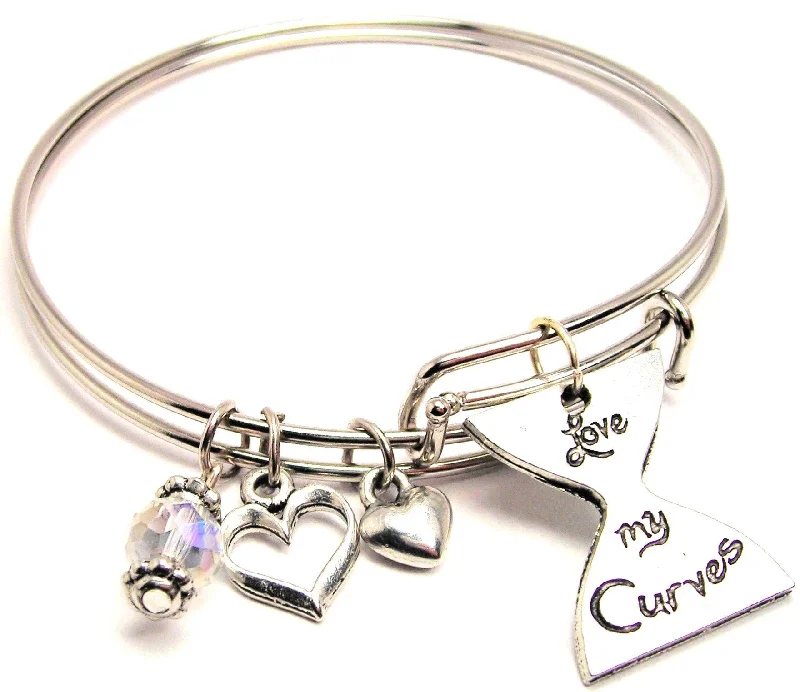 Tiny star bangles-Love My Curves Expandable Bangle Bracelet Set