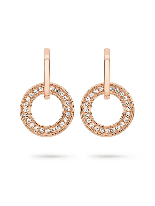 Topaz earrings-Roulette Classic Rose Gold Diamond Earrings