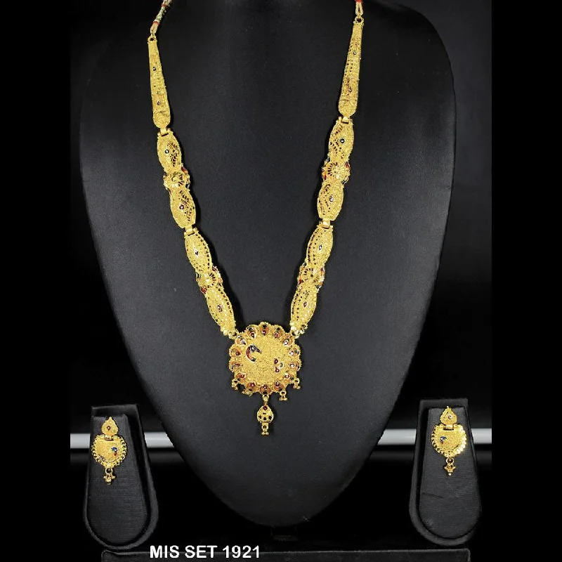 Astro charm necklaces-Mahavir Forming Gold Necklace Set - MIS SET 1921