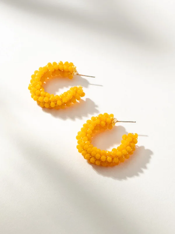 Deco style earrings-Beaded Hoops