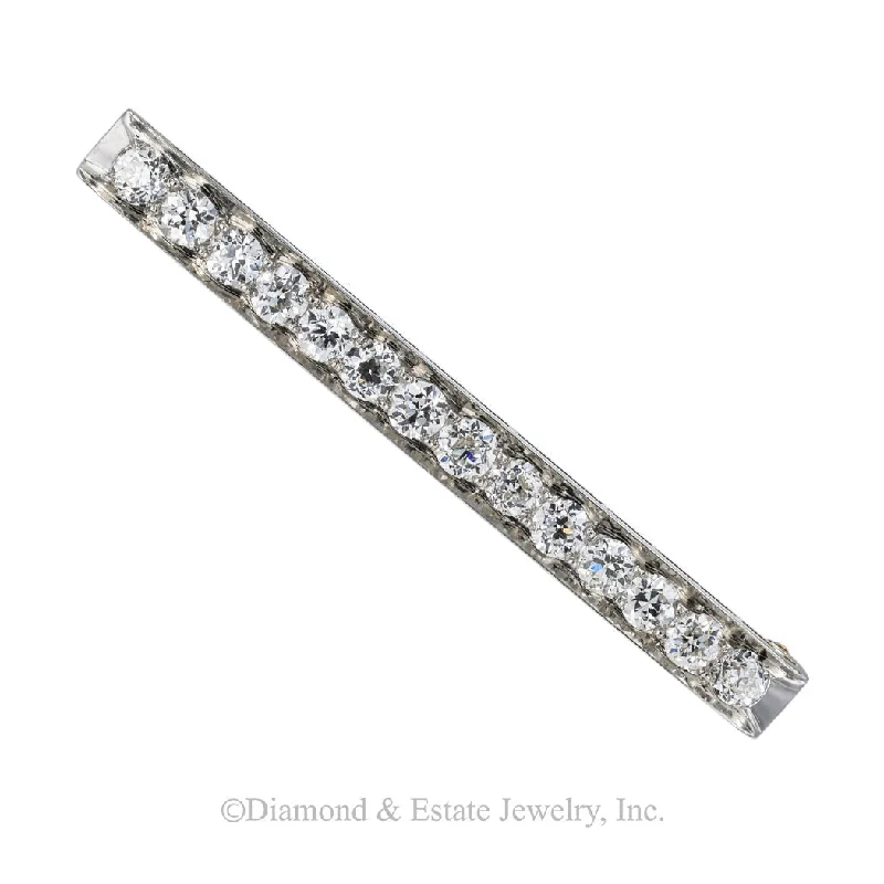 Spinel stone brooch-Tiffany & Co Art Deco Diamond Platinum Brooch