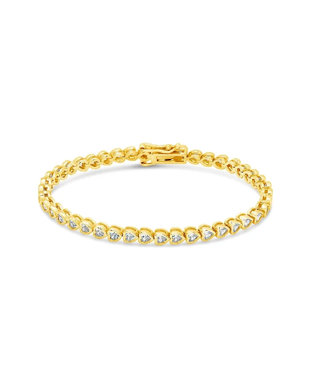 Moon motif bangles-Corey Bezel CZ Tennis Bracelet