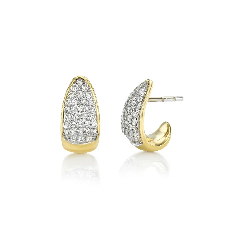 Art deco earrings-Baby Pavé Diamond Tusk Earrings | Ready to Ship