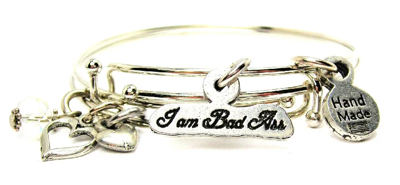 Open frame bangles-I Am Bad Ass Expandable Bangle Bracelet Set