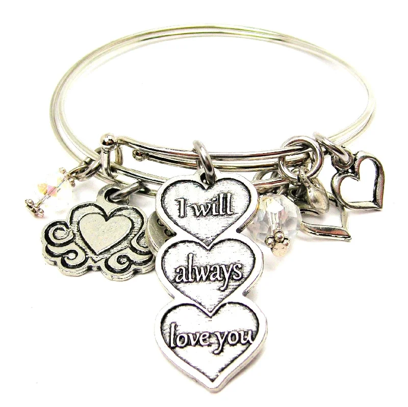 Small stack bangles-I Will Always Love You Expandable Bangle Bracelet Set