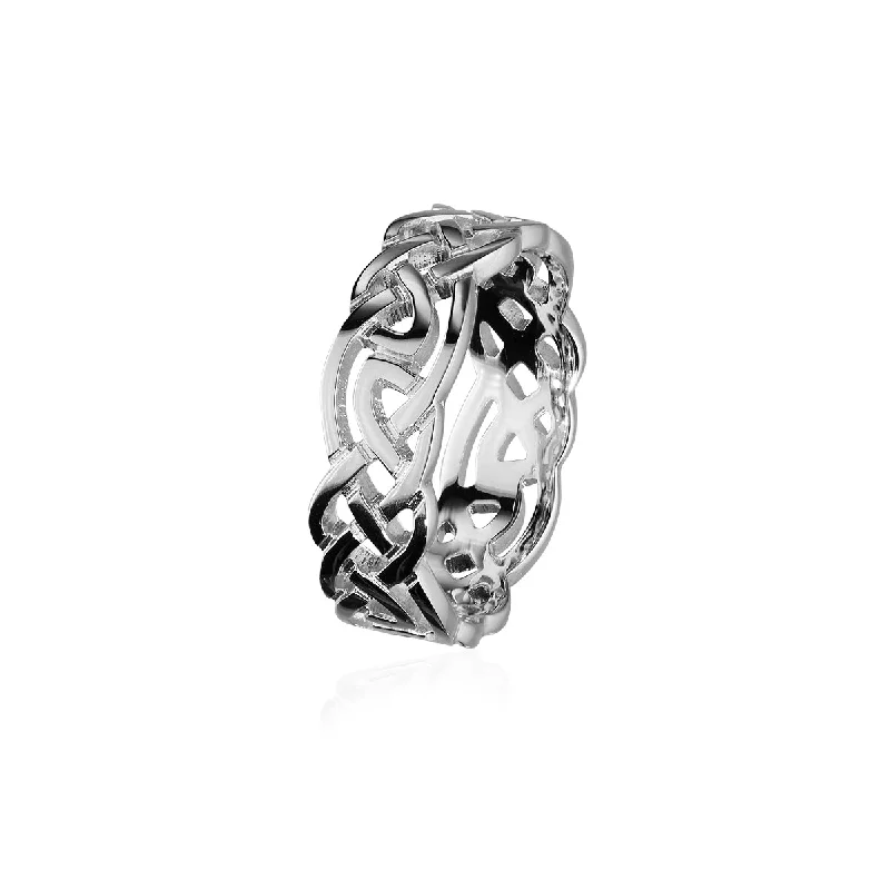 Quartz stone rings-Celtic Silver Ring XR129