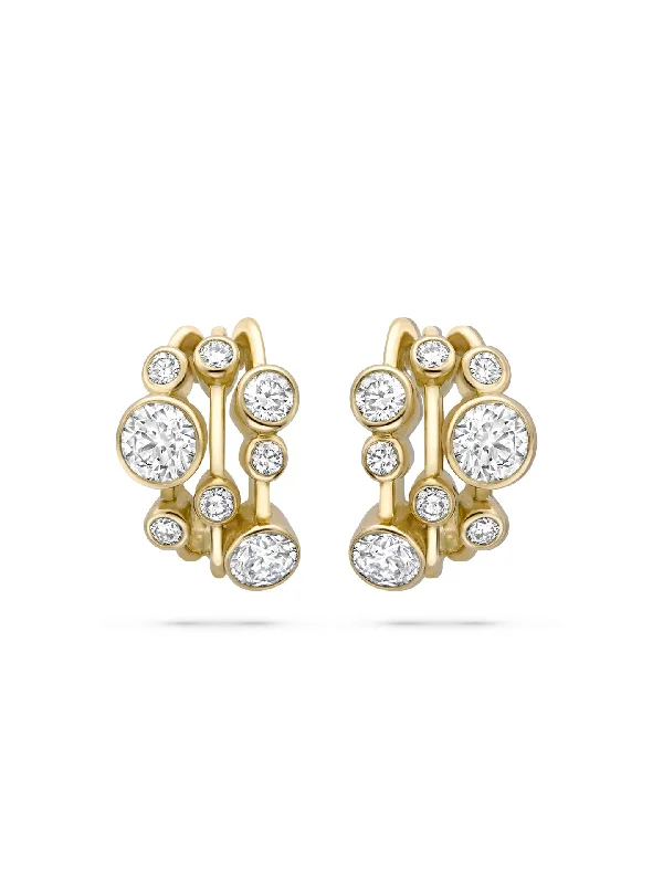 Playful gem earrings-Raindance Large Yellow Gold Diamond Hoop Earrings