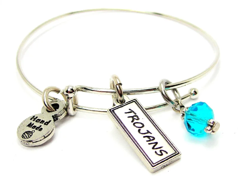 Trojans Tab Expandable Bangle Bracelet