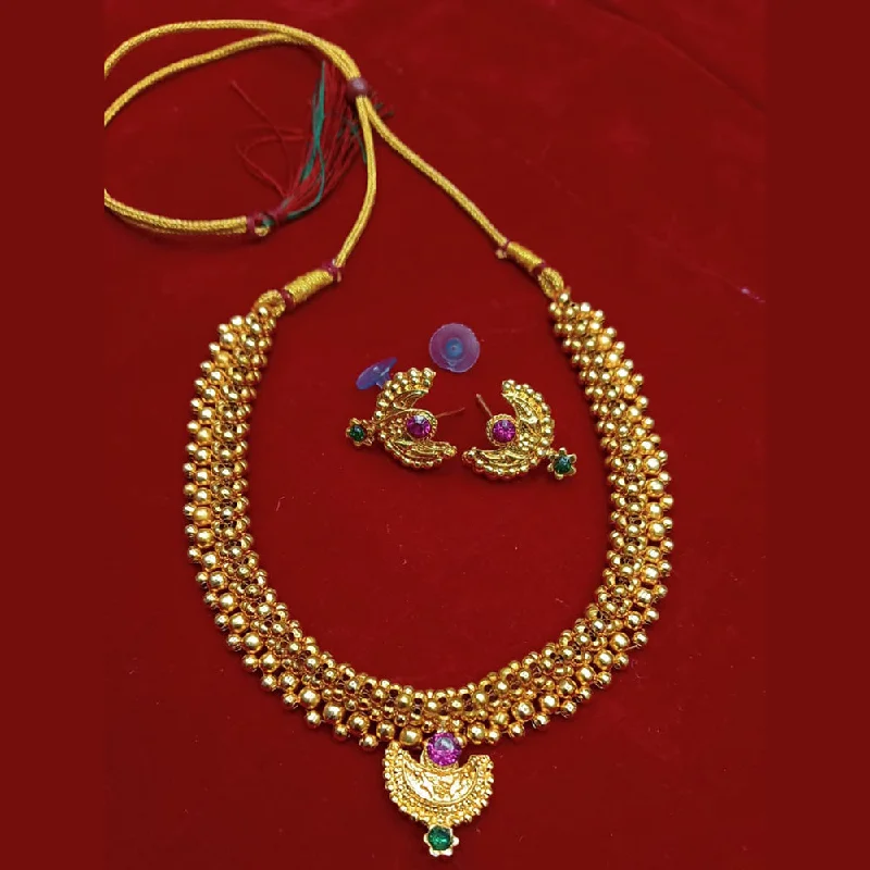 Sapphire gem necklaces-Manisha Jewellery Gold Plated Necklace Set