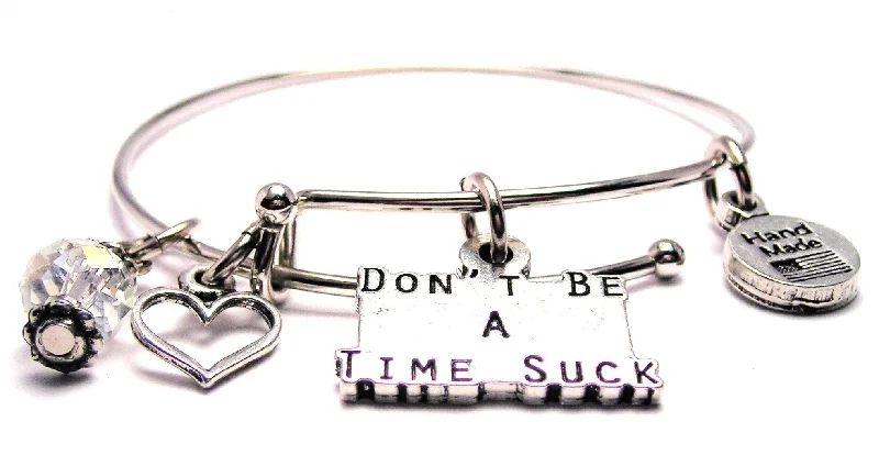 Tiny stack bangles-Don't Be A Time Suck Bangle Bracelet