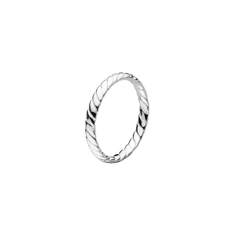 Spinel cut rings-Sterling Silver Rope Twist Ring