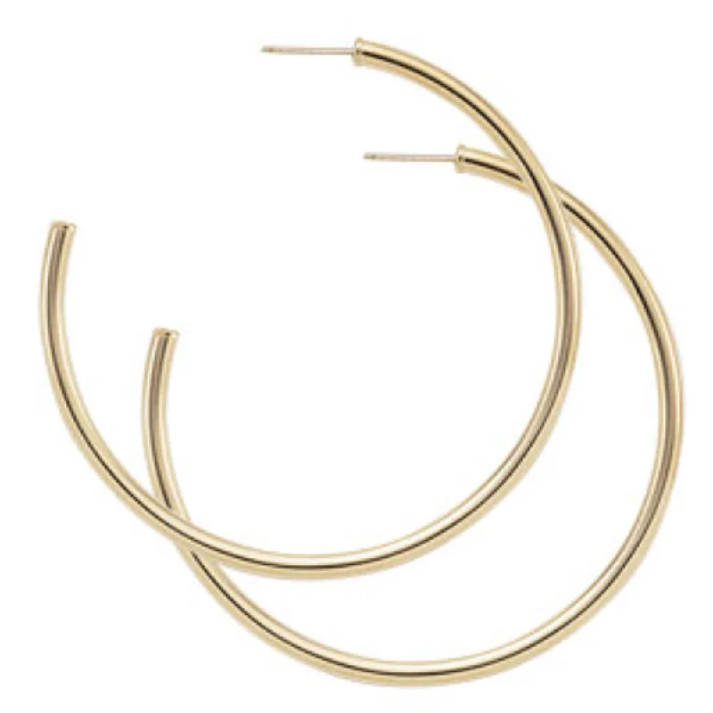 Pink gold earrings-14k Yellow Gold Hoop Earrings