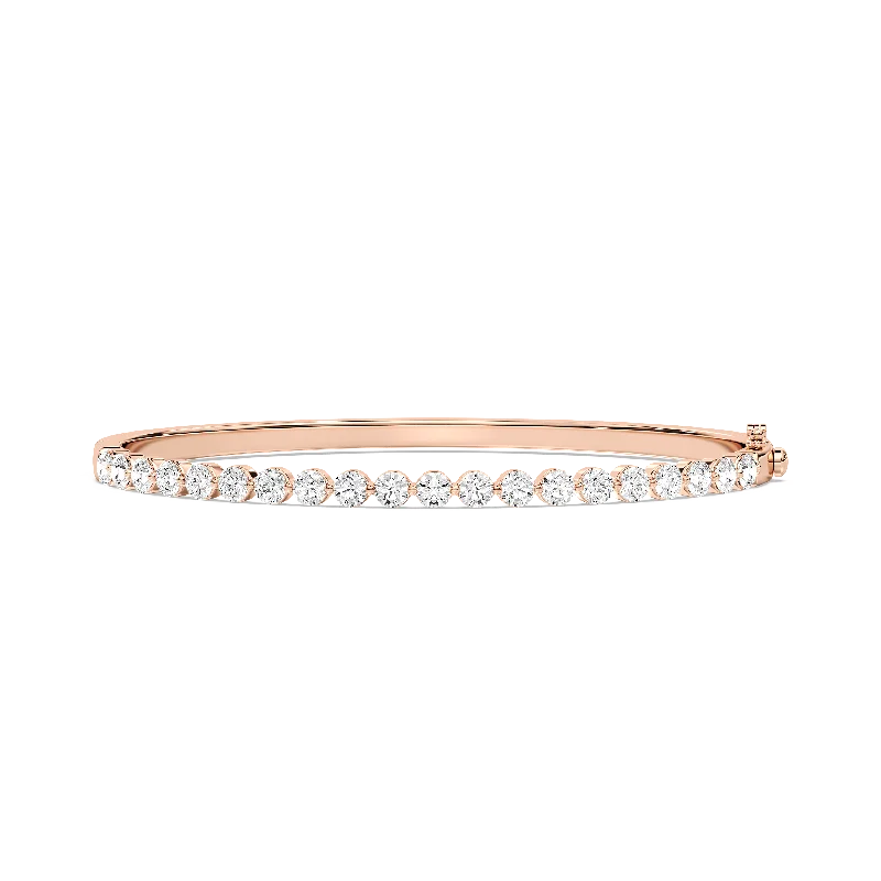 Topaz bead bangles-Classic Shared Prong Lab-Grown Diamond Bangle