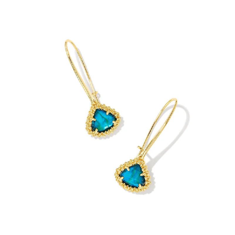 Square stud earrings-Kendra Scott Framed Kendall Gold Wire Drop Earrings