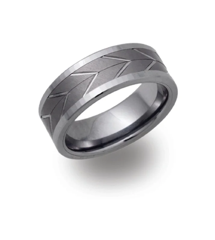 Fluid gem rings-Unique & Co Tungsten Carbide Spinning Ring