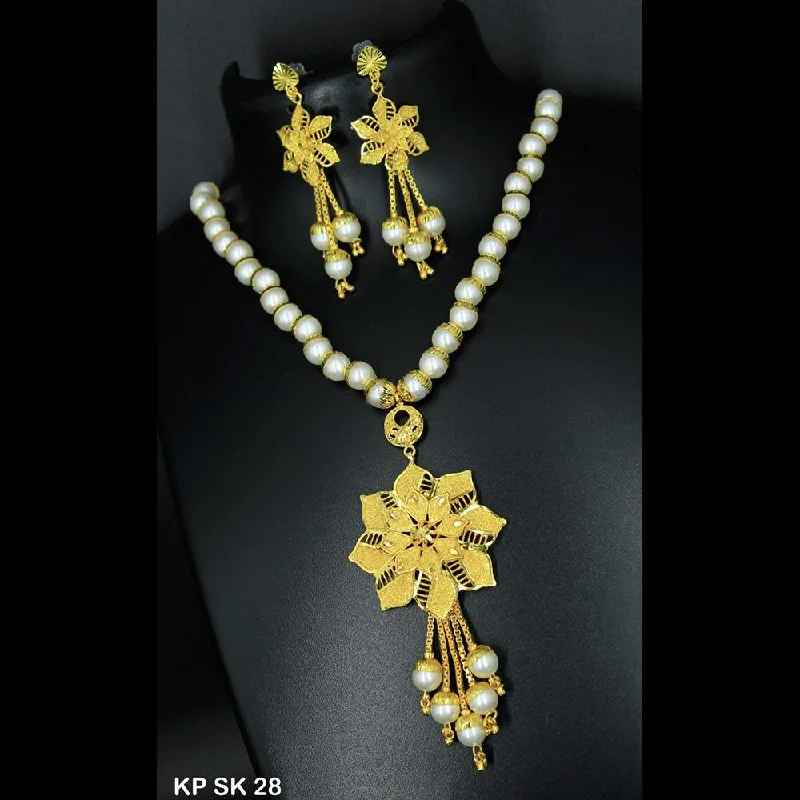 Spinel necklaces-Mahavir Forming Gold Necklace Set - KP SK 28 SET