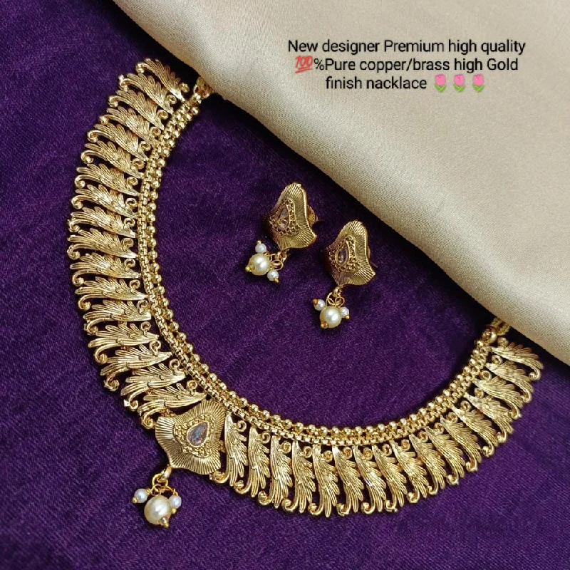 Chunky gem necklaces-Manisha Jewellery Gold Plated Traditional Necklace Set