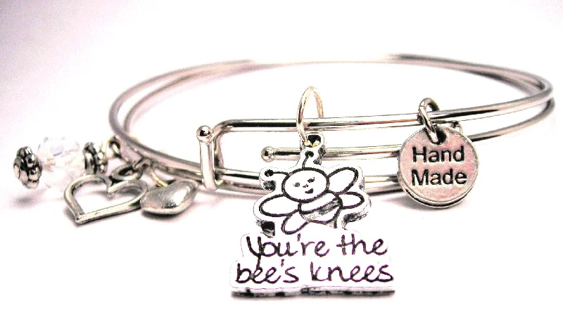 Tiered link bangles-Youre The Bees Knees Expandable Bangle Bracelet Set