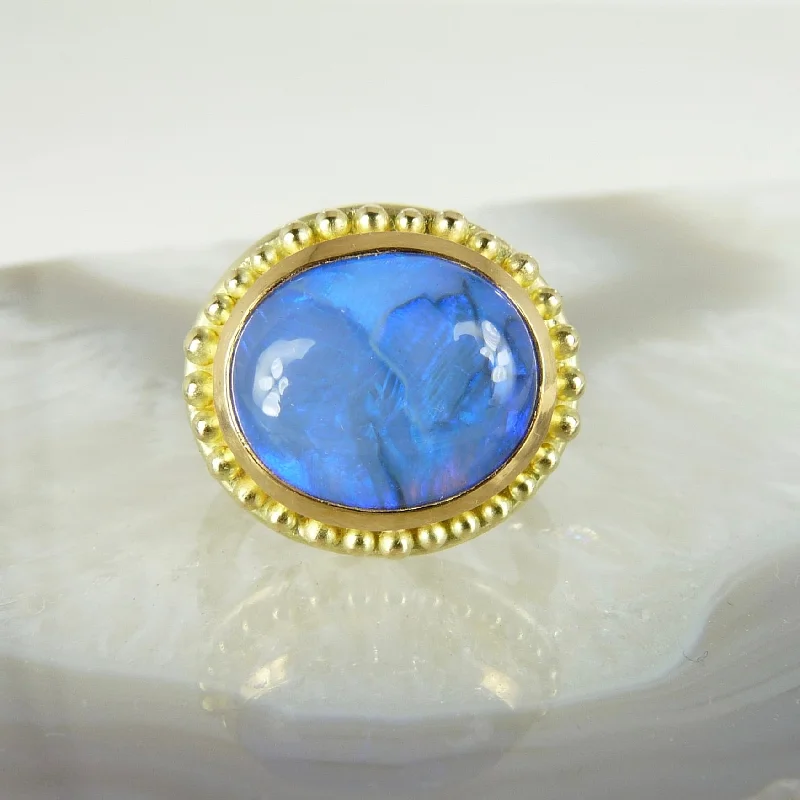 Fluid gem rings-Black Opal Empress Ring