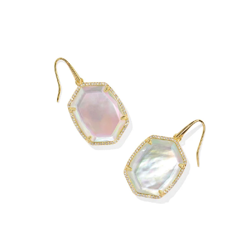 Baroque pearl earrings-Kendra Scott Daphne Pave Frame Drop Earrings