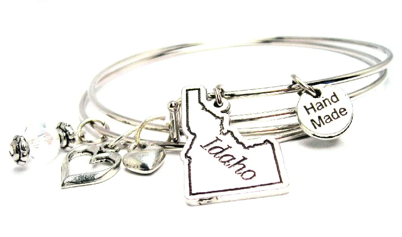 Multi-bead bangles-Idaho Expandable Bangle Bracelet Set