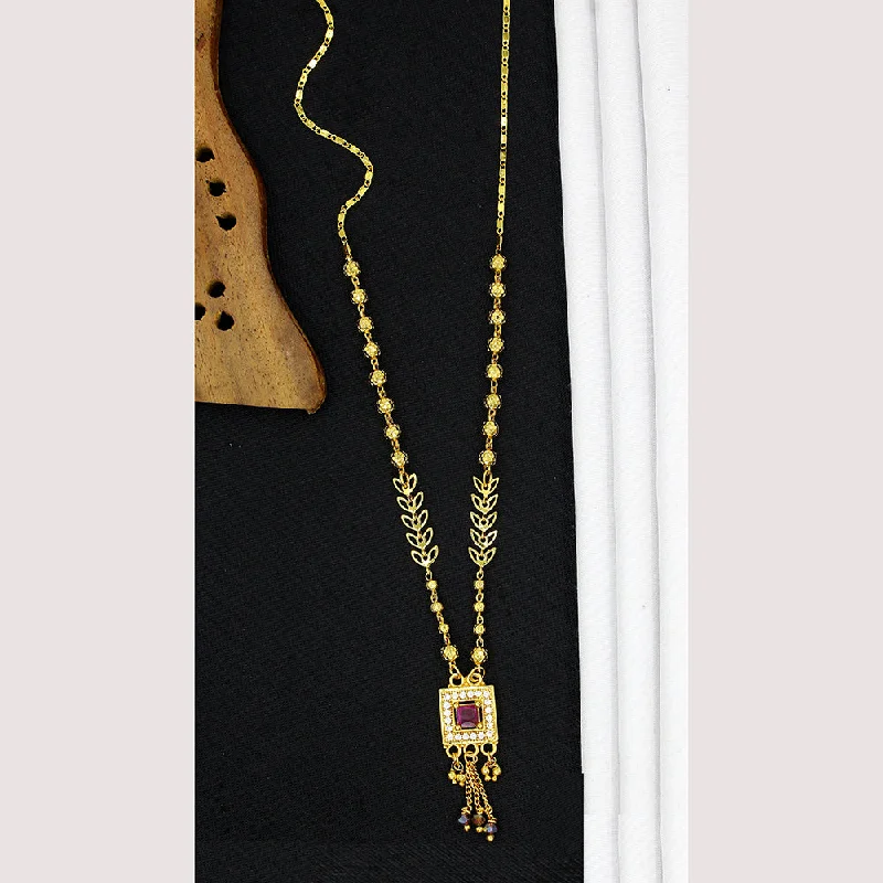 Chunky gem necklaces-Mahavir Gold Plated Necklace