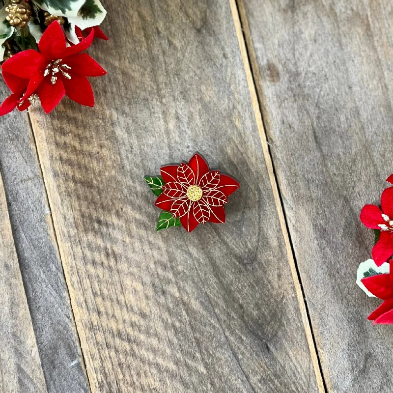 Chunky gem brooch-Mini Poinsetta Brooch