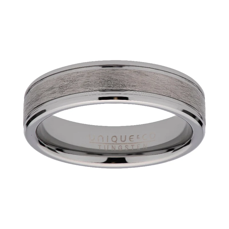 Glossy band rings-Unique & Co Tungsten Ring