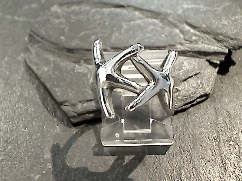 Multi-gem rings-Size 5.5 Sterling Silver Starfish Ring