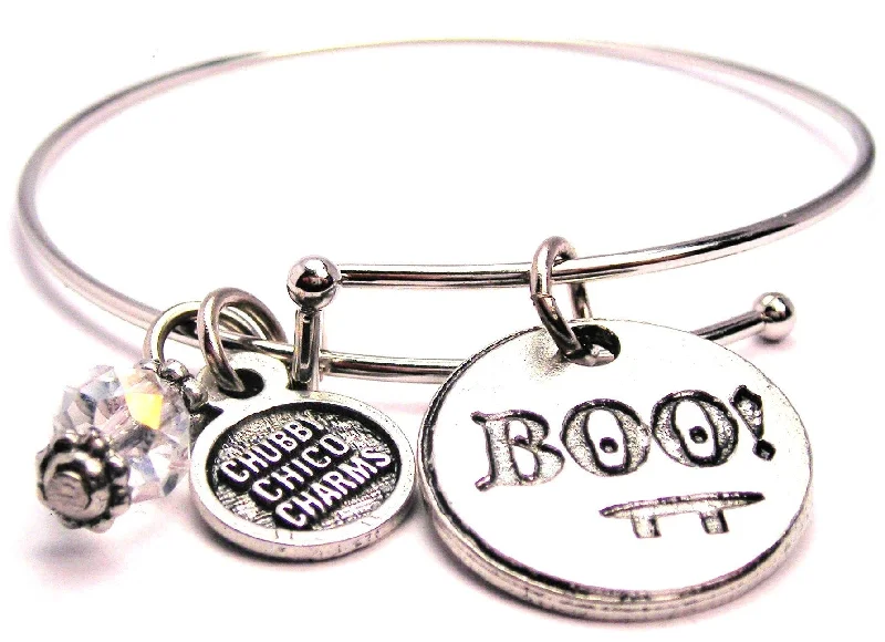 Light accent bangles-Boo With Face Expandable Bangle Bracelet