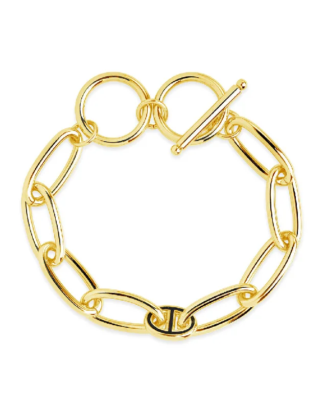 Pink gold bangles-Kennedy Chain Toggle Bracelet