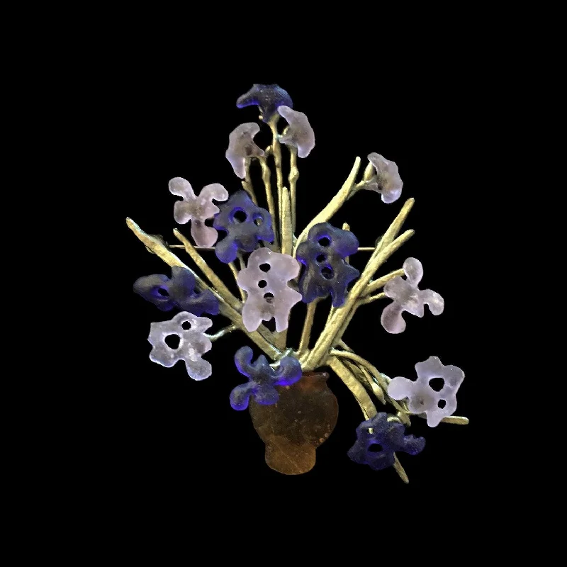 Tiered design brooch-Van Gogh Irises Brooch