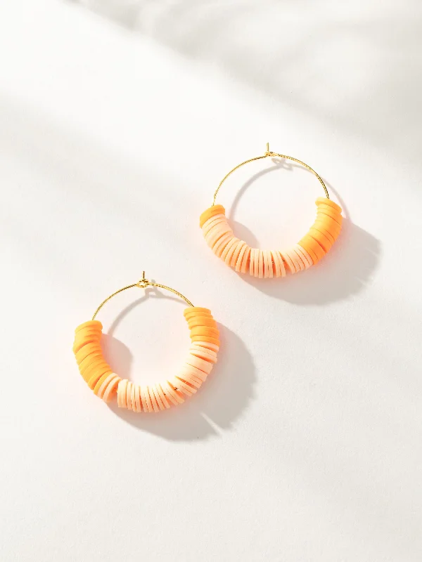 Bold hoop earrings-Heishi Bead Hoop Earrings