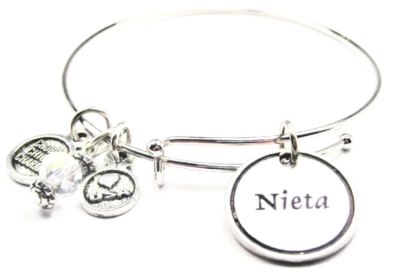 Thai style bangles-Nieta Granddaughter Expandable Bangle Bracelet