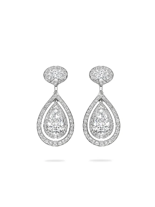 Aquamarine earrings-Vintage Palace Platinum Diamond Earrings