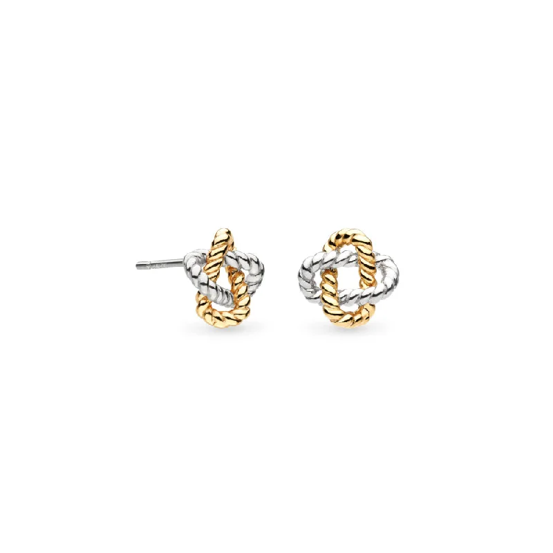 Thin threader earrings-Kit Heath Marina Rope Knot Golden Stud Earrings