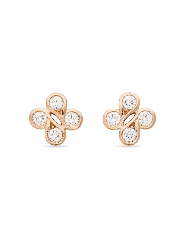 Bead braid earrings-Be Boodles Rose Gold Stud Earrings