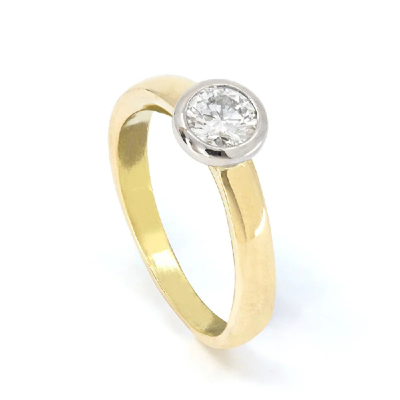 Subtle filigree rings-Bezel set Diamond Solitaire Ring