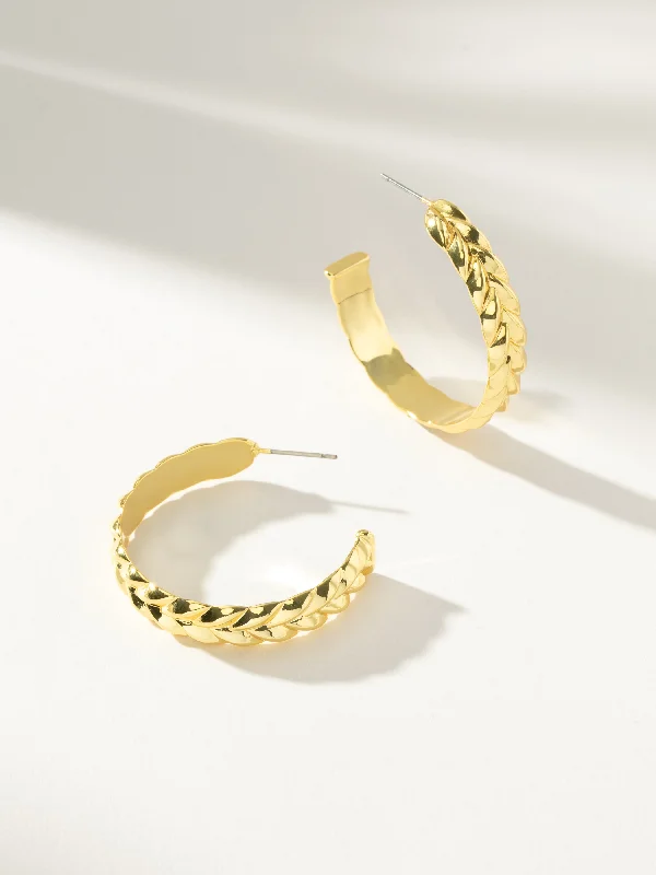 Square stud earrings-Vine Hoop Earrings