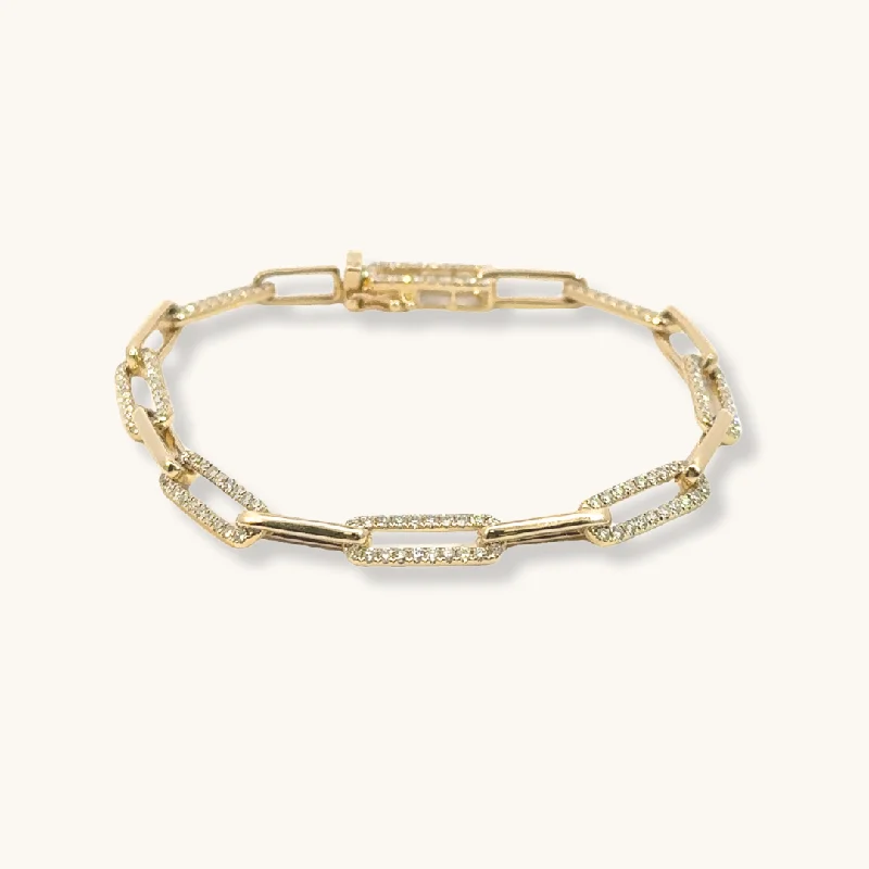 Flex cord bangles-Diamond Linked Up Bracelet