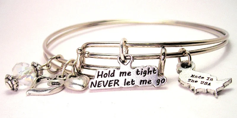 Radiant star bangles-Hold Me Tight Never Let Me Go Expandable Bangle Bracelet Set