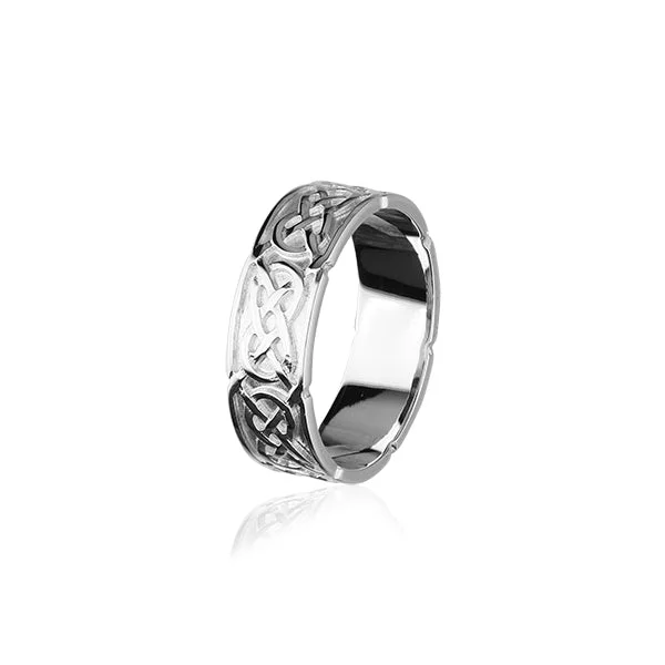 Bold geometric rings-Celtic Silver Ring R126