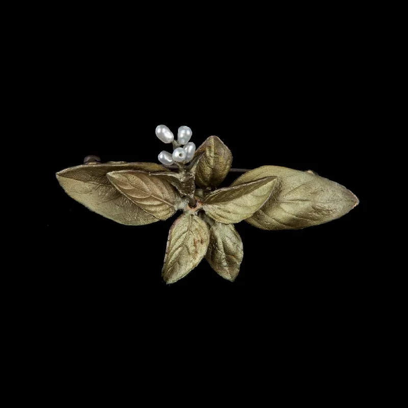 Glossy enamel brooch-Sweet Basil Brooch