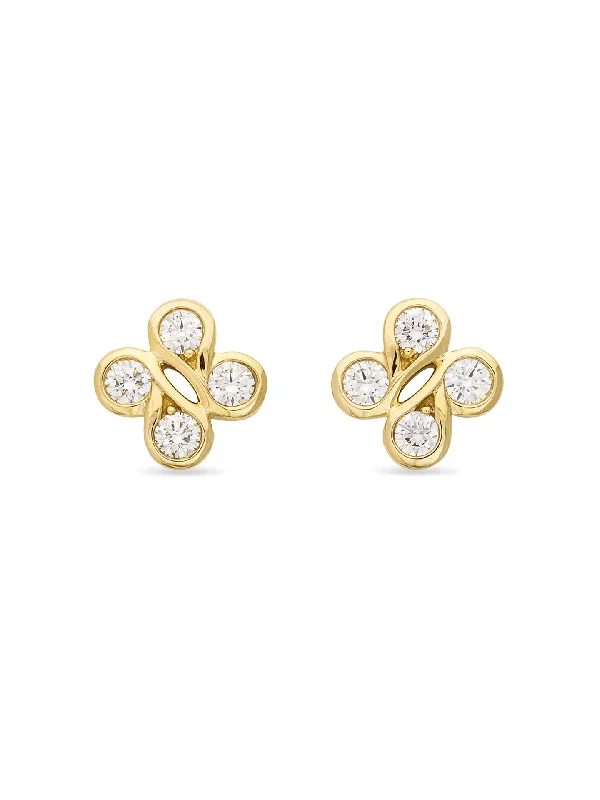 Two-tone earrings-Be Boodles Yellow Gold Stud Earrings