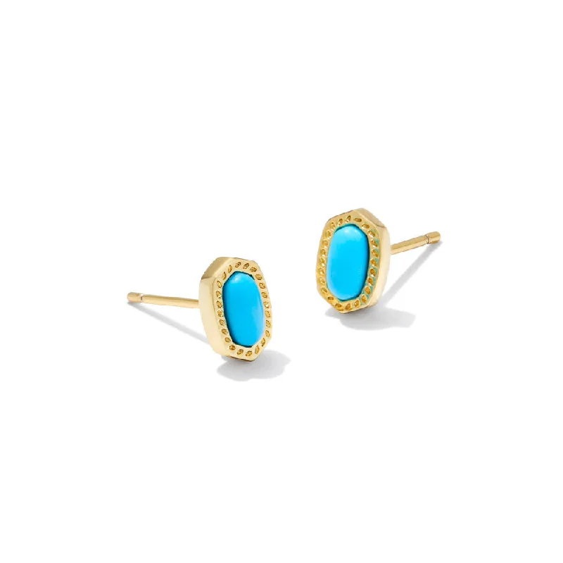 Polished bead earrings-Kendra Scott Mini Ellie Stud Earrings - Gold Turquoise